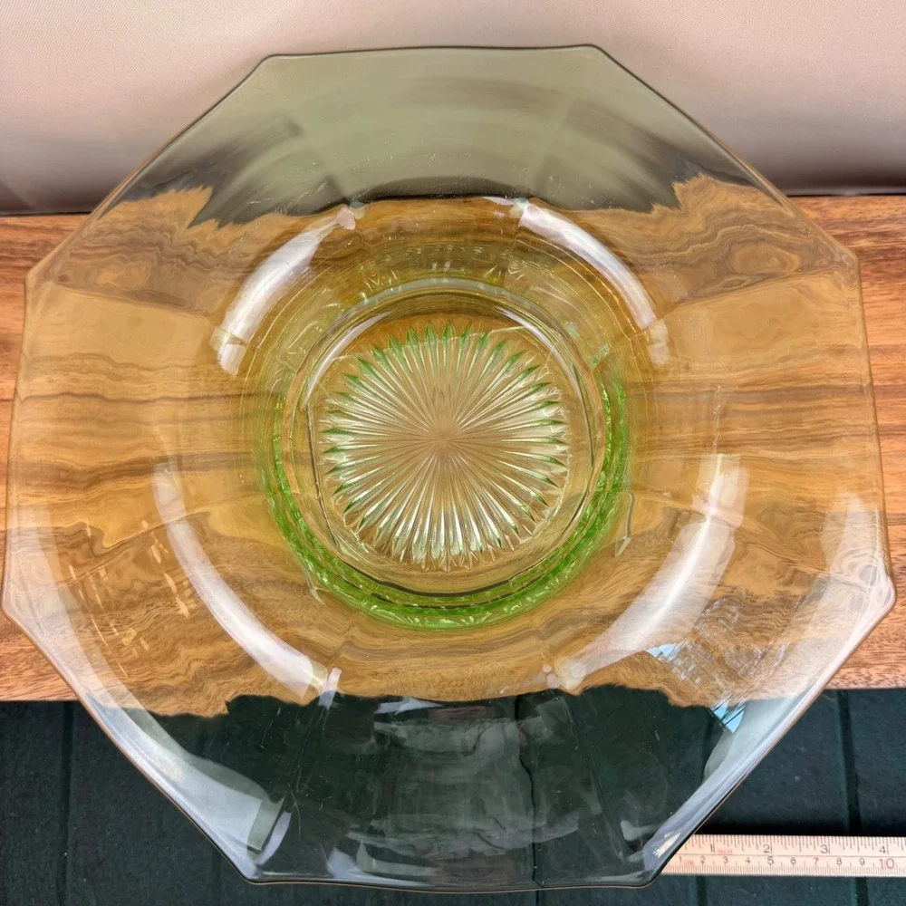 Vintage Octagonal Uranium Glass 10.5